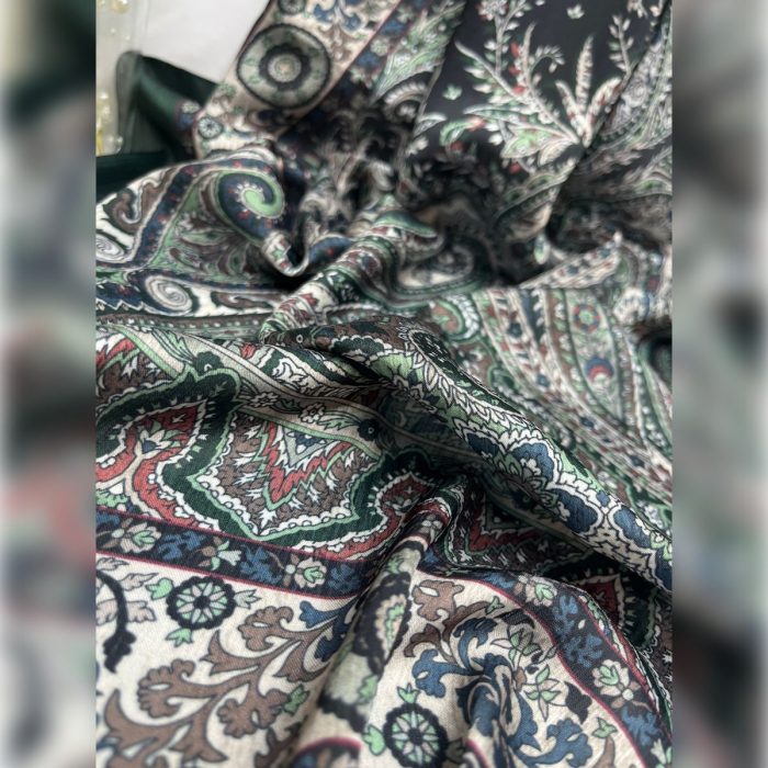 Fivescarf Etnik Desen Brand Şal Zümrüt Yeşil