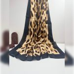 Fivescarf Leopar Desen Brand Şal Siyah