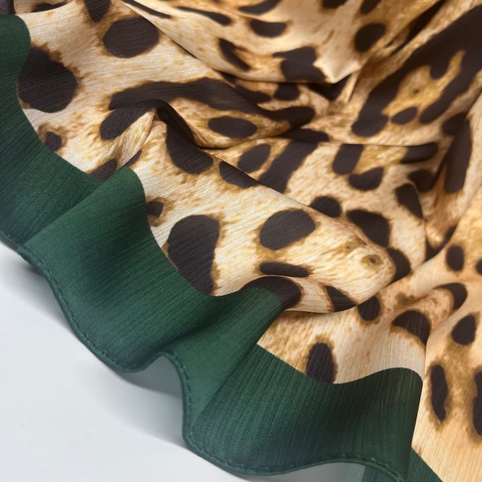 Fivescarf Leopar Desen Brand Şal Zümrüt Yeşil