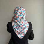 Fivescarf Üçgen Desen Twill Polyester Eşarp Krem