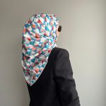 Fivescarf Üçgen Desen Twill Polyester Eşarp Krem