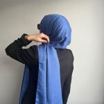 Döngü Desen Jakar Şal İndigo Mavi