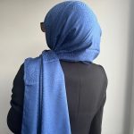 Döngü Desen Jakar Şal İndigo Mavi