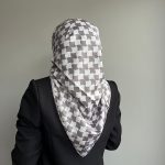 Fivescarf Karo Desen Twill Polyester Eşarp Vizon