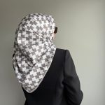 Fivescarf Karo Desen Twill Polyester Eşarp Vizon