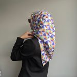 Fivescarf Üçgen Desen Twill Polyester Eşarp Turuncu