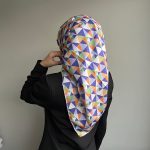 Fivescarf Üçgen Desen Twill Polyester Eşarp Turuncu