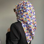 Fivescarf Üçgen Desen Twill Polyester Eşarp Turuncu