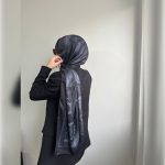 Fivescarf Etnik Desen Şal Siyah Gri