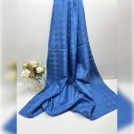 Kazayağı Desen Jakar Şal Mavi