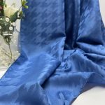 Kazayağı Desen Jakar Şal Mavi