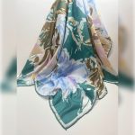 Soft Eşarp Ahenk Desen Koyu Su Yeşil